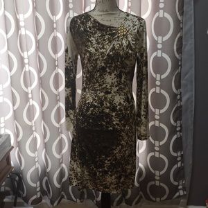 Roberto Cavalli XL Brown/white animal print dress
